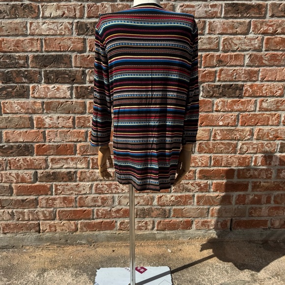 Dana Buchman multicolored striped long sleeve v-neck top / M/Excellent condition - Picture 11 of 15